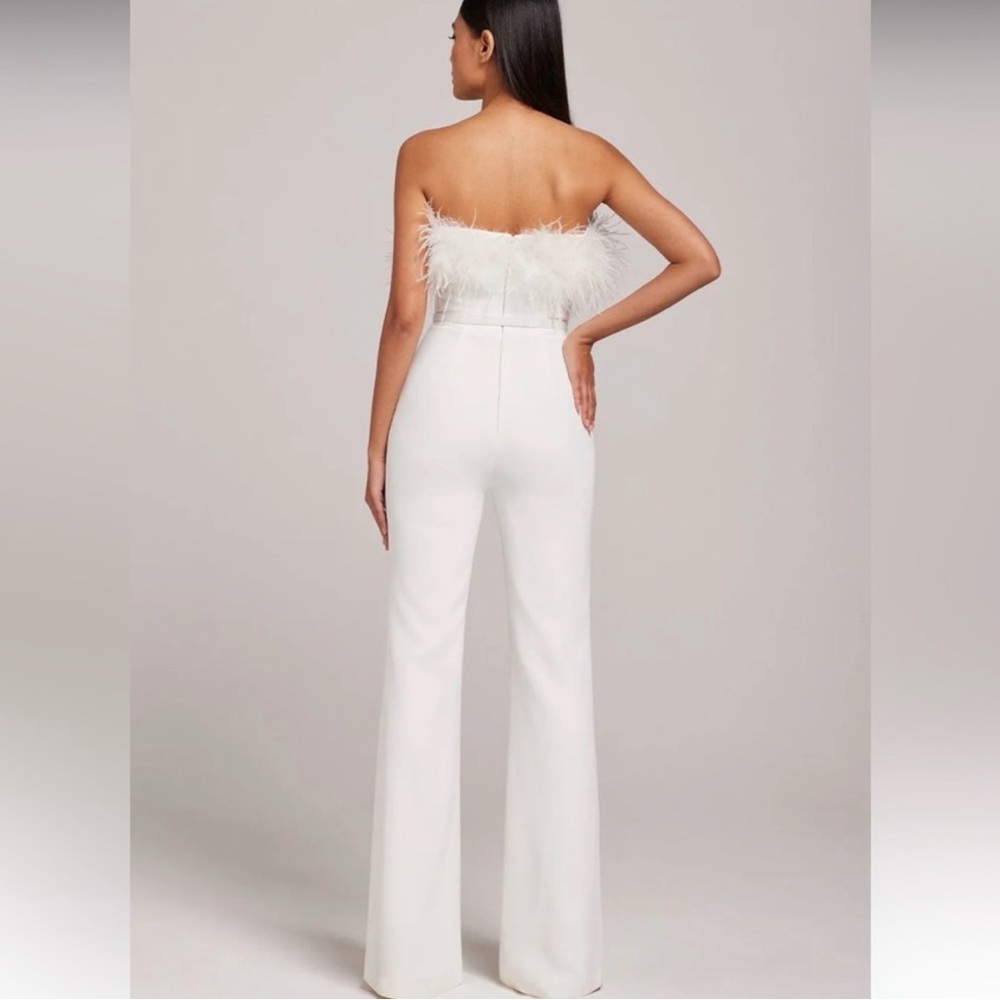 Nadine Merabi White Strapless Jumpsuit size 2 - Picture 3 of 7
